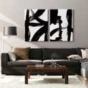 Black and White Wall Art Abstract Modern Painting Minimalist Line Canvas Wall Art Decor Black And White Poster Abstract Artwork Prints for Living Room Bedroom 16x24 Inch Wrapped Canvas Set of 2