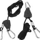 1pair Adjustable Heavy Duty Rope Hanger Reinforced Metal Gears for Indoor Grow Lights and Plant Hanging Easy Install Ratchet System for Optimal Light Positioning
