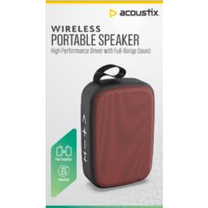 Acoustix Mini Bluetooth Speaker Wireless Portable Stereo Audio, Hands-Free, Burgundy