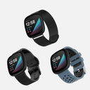 WITHit - Band Kit for Fitbit Versa 3 and Fitbit Sense (3-Pack) - Black Mesh