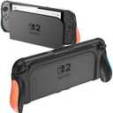 JUSPRO Dockable Grip Case for Nintendo Switch 2, Ergonomic Handheld Protective Cover Accessories with Quick-Release Joy-Con Design