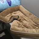 EHEYCIGA Memory Foam Large Dog Bed with Sides, Waterproof Orthopedic Dog Beds for Large Dogs, Non-Slip Bottom & Egg-Crate Foam Large Dog Couch Bed with Washable Removable Cover, Camel, 42x 33 in