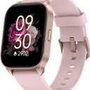 TOOBUR Smart Watch for Women, Smartwatch Compatible Android Phone and iOS Phone, Answer/Make Calls, Fitness Tracker, Heart Rate/Sleep Tracker/100 Sports/IP68 Waterproof (Light Pink)