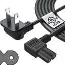 12Ft Long TV Power Cord Cable for Samsung LG TCL Sony: 90 Degree Angled Apple Tv Insignia Sharp Toshiba JVC Hisense 4k 8k UHD Crystal Tizen Smart Roku Google Panasonic HDR LED QLED 2 Prong UL Listed