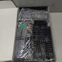 Christmas Electric Remote Control Train Set with Smoke, Lights, Sound, Locomotive Train Model with Track, Remote Carriage, USB Rechargeable, Gifts for Train Lovers (Black)