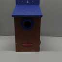 Kingsyard Recycled Plastic Bird House for Outdoor - Durable Nesting Box with Clear View Panel & Predator Guard for Bluebird Wren Swallow Finch, Blue & Brown