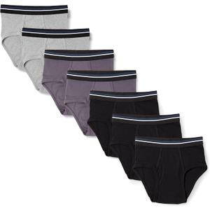 Amazon Essentials Men's Cotton Tag-Free Breathable Briefs Underwear, Pack of 7, Multipacks (X-Large, Black/Charcoal/Grey Heather)
