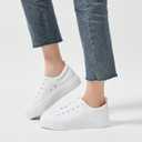 SERNIAL Womens White Platform Sneakers PU Leather Platform Shoes Walking Shoes for Women(White, US6.5)