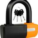 OKG Heavy Duty Small U Lock  18mm Anti-Cut Manganese Alloy Steel U-Shackle | Dual-Deadbolt Anti Theft Motorcycle Lock for eBike/ATV/Trailer | Drill-Proof & Weatherproof (4 Keys, No Security Chain)