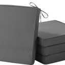 Outdoor Chair Cushions Set of 4, Waterproof Patio Chair Cushions, 19" x 19"x 3" Patio Cushion for Outdoor Furniture, Outdoors Seat Cushion for Patios Furniture with Handle and Ties, Grey