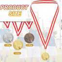 3 x MECCANIXITY Tennis Award Medals 2.7 Inch, Gold Silver Bronze Award Medals with Neck Ribbon for Team Sports Games Competitions Party Favors 3 Pieces