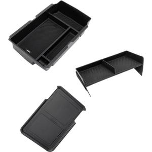 Carwiner 3PCS Center Console Organizer Compatible with 2023-2026 Honda CRV Accessories Armrest Hidden Drawer Storage Box for 2024 Honda CR-V Accessories