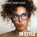 IBOANN Oversized Blue Light Glasses for Woman, Funky Fashion Glasses With Preppy Look, Reduce Screen Fatigue Computer Glasses