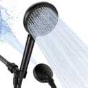 Filtered Shower Head with Handheld, 10 Modes High Pressure Showerhead with Multi-Stage Filter Beads for Hard Water - Reduces Chlorine, Gentle on Skin & Hair, 4.92ft Long Stainless Steel Hose (Black)