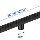 Neodrain 32 in Matte Black Linear Shower Drain, Rectangular Linear Shower Drain with Brick Pattern Grate, Brushed 304 Stainless Steel Bathroom Floor Drain
