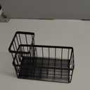 Kitsure Sponge Holder for Kitchen Sink - Rustproof Stainless Steel Sink Caddy Organization and Storage Essentials with High Brush Holder, Home Decor Accessories, 7.9" x 3.7" x 6.2", Black