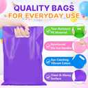 ANZNKU 100 PCS Purple Party Favor Bags 8"x11", Goodie Bag for Candy Treat Jewelry Craft, Plastic Gift Bags with Die Cut Handles for Birthday, School Events & Small Business, Wedding, Easter