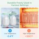 Momcozy Glass Breast Milk Pitcher, Milk Storage Container with Flat Lid & Handle Lid, Wide Mouth Leak-Resistant, Baby Formula Pitcher, Heat & Cold Resistant, 2 PCS, 32OZ Each (64OZ Total)