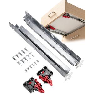 Gobrico Soft Close Undermount Drawer Slides 21", 100LB Full Extension Solid