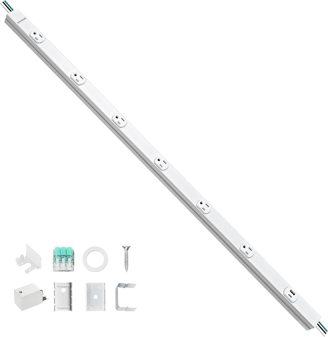 SURAIELEC Under Cabinet Power Strip Hardwire, 36-in, 6 TR Outlets