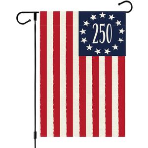 250 Years America Anniversary Garden Flag, Double-sided 250 USA Patriotic 4th of July Yard Sign for 2026 Outdoor Independence Day Decoration