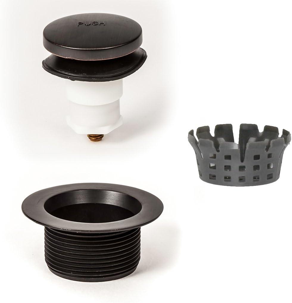 PF WaterWorks Toe Touch (Foot Actuated) Bath Tub Drain Assembly with Gasket - Coarse Thread 11.5 Threads Per Inch - Free Hair Catcher/Strainer;Oil Rubbed Bronze; PF0920-ORB-TT-C