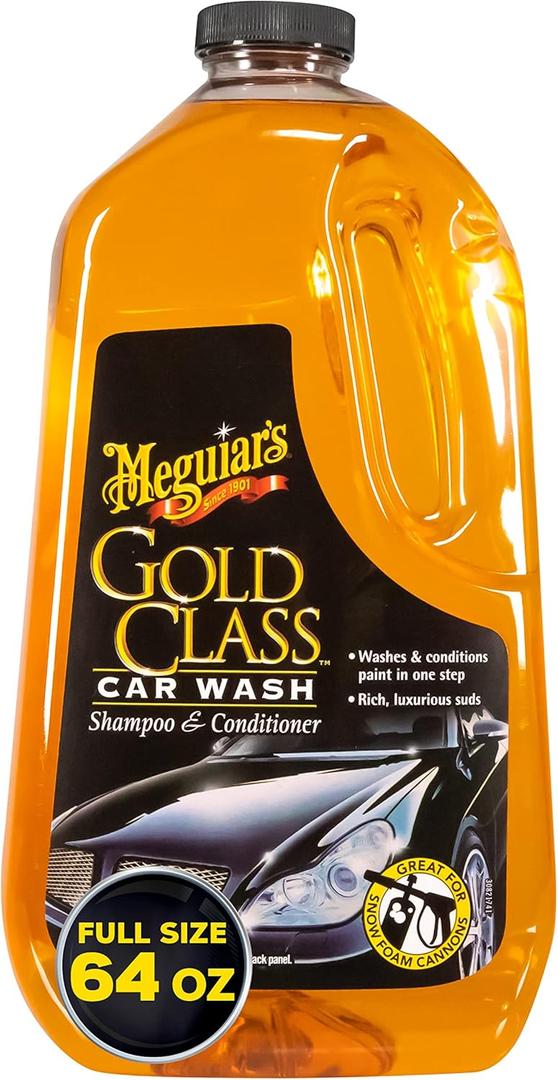 Meguiar's Gold Class Car Wash - Get Professional Results in a Foam Cannon or as a Bucket Wash - Get a Clean and Glossy Finish That's Safe for All Paint Types - 64 Oz