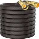 10FT Lightweight Flexible Garden Hose,Non-Slip Handles,Non-kink Hose,Solid Brass Fitting for Boats, RV Water Hose,Marine Washdown,Lawn,Garden,Leakproof TPE Hose (OrangeBlack, 10 FT)