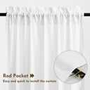 2Pcs 36inch White Kitchen Tier Curtains for Windows, Semi Light Filtering Curtains for Bedroom, Living Room, Basement, Bathroom, Window Treatments (24" W x 36" L)