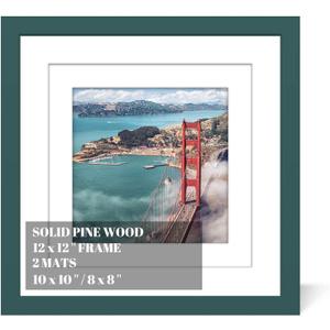 12x12 Wood Picture Frames for Wall Hanging or Tabletop,Diamond Painting Frame Baby Scan Picture Frames with 2 Mats Display 8x8 or 10x10 for Family Walls Decoration,Anniversary,Wedding,Christmas(Dark