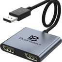 DisplayPort Splitter for Dual Monitors, DisplayPort to Dual DisplayPort Splitter Adapter 4K@120Hz, Monitor Splitter SST/MST Extended Display, DP MST Hub for PC, Laptop,Graphics Card and More