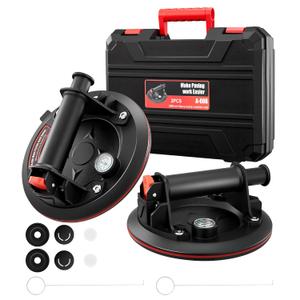 Heavy Duty Suction Cups for Glass, Tile, Windows - 8'' Tile Suction Cup Tool with Pressure Gauge, 880 lbs Capacity, 3-Layer Rubber Pad, Quick Release for Construction & Home Use