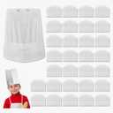 WSSROGY 30 Pack Adjustable Chef Hats for Kids, Disposable Bakery Hats Bulk for Cooking, Baking, Pizza Party, Decorations