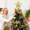 Christmas Tree Star Topper, 8" Gold Xmas Star Tree Decorations, 3D Shatterproof Bethlehem Star Tree Topper Decorations, Waterproof Christmas Tree Topper Decor for Holiday Home Outdoor Ornament