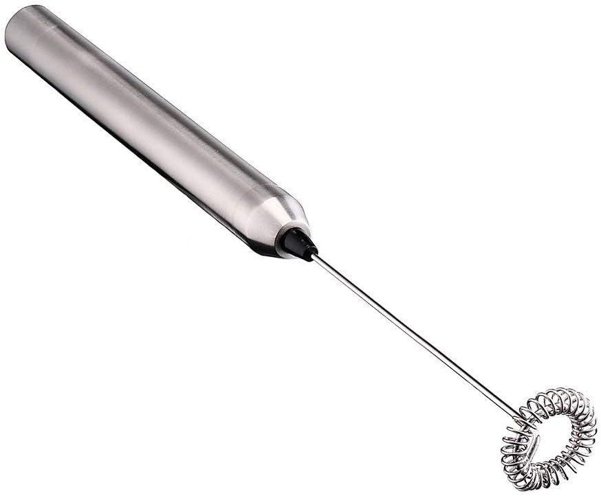 Aphse Milk Frother Handheld Electric Milk Foamer Portable Mini Mixer Machine Stainless Steel Touch Handheld Espresso Mixer Battery Operated Frother Coffee Stirrer Maker for Hot Chocolate Coffee