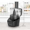 BLACK+DECKER 3-in-1 Easy Assembly 8-Cup Food Processor, Stainless Steel S-Blade, Easy-Clean, Touchpad Controls Black