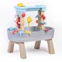 Step2 Rain Showers & Flow Kids Water Table, Outdoor Toddler Activity Table, 15-Piece Accessory Set, Ages 1.5+ Years Old, Multicolor (Gray, Blue, Red)