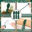 12 Pack Christmas Garland Hanger for Mantle Christmas Garland Hooks Wreath Ties Fireplace Stocking Holder Reusable Silicone Adhesive Straps for Fireplace Staircase Front Door (Dark Green)