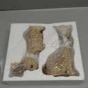 Rattan Effect Resin Easter Bunny Figurines Decor 2 PCS Wicker Looking Rabbit Decorations with Bow for Spring Table Centerpieces Indoor Farmhouse Home Decor (Large Rattan)