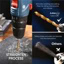 amoolo Hex Shank Drill Bit Set (13Pcs Set+3 Pcs Free), Premium 4341 HSS Titanium Impact Hex Drill Bits for Wood, Steel, Metal, Plastic, Quick Change Design (1/16 -1/4 )