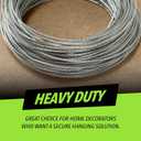 Picture Hanging Wire #5 50lbs 100-Feet, Flexible Steel Wire 16 Gauge for Hang Up Frame/Painting and Mirror