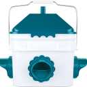 10 Pounds Chicken Feeder with 4 Ports, Rainproof Poultry Feeder for Up to 10 Adult Chickens or 15 Chicks Patented Products (Blue)