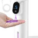 Hand Soap Dispenser,Touchless Soap Dispenser Bathroom Kitchen,Automatic,Hands-Free,Rechargeable,5-Level Adjustable,LED Screen Display,320ML 10.8OZ(Gel-White)