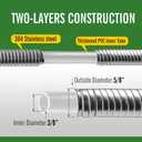 SKYWARD 304 Stainless Steel short Garden Hose 8 ft with Female to Female Metal Connector,Easy to Use & Store, Anti-Leakage Hose, High Water Flow (8ft)