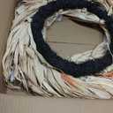Fall Corn Husk & Wheat Wreath for Front Door 24 Inch, Farmhouse Style Rustic & Minimalist Autumn Wreath, Fall Harvest Decor for Home Porch Door Wall Indoor/Outdoor