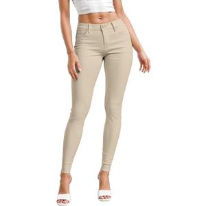 Hybrid & Company Womens Hyper Ultra Stretch Comfy Skinny Leg Work Casual Pants, Stone (Medium)