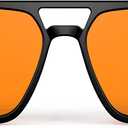 Goiteia Orange Blue Light Blocking Glasses-Retro 70s Blue Light Glasses for Men Women, Easier Sleep and Migraine Relief (Black)