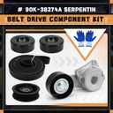 90K-38274A Serpentine Belt Drive Kit Tensioner & Idler Pulley Fits for Ford Expedition F150 F250 F350 Lincoln Navigator Mercury Mountaineer 2005-2014 Replaces 38274 6PK2605