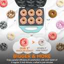 Bakers Friend Mini Donut Maker Machine for Home, 6 x 3'' Mini Doughnut Maker Machine, Donut Maker for Kids, Maquina Para Hacer Donas, Donut Baking Pan, Donut Party, Aqua