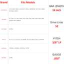 14" Chainsaw Chain for Ryobi RY3714 / RY40503 / RY40530/ 40V RY-40503, Fits Husqvarna 120, Echo CS-310,Makita XCU11Z